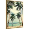 16" X 23" Palm Sky 3 By Design Fabrikken Framed Canvas Wall Art - Amanti Art