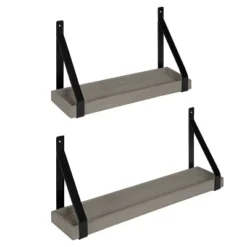 2pc Sudbury Wood And Metal Wall Shelf Set - Kate & Laurel All Things Decor -Safavieh Store GUEST 374ec453 f705 450b a87a 09a2cab97c1c
