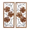 Set Of 2 Teak Wood Floral Handmade Framed Carved Wall Decors With Metal Wire Brown - Olivia & May -Safavieh Store GUEST 3a35b63d 66ef 47e7 b8b1 4ff557a3e133