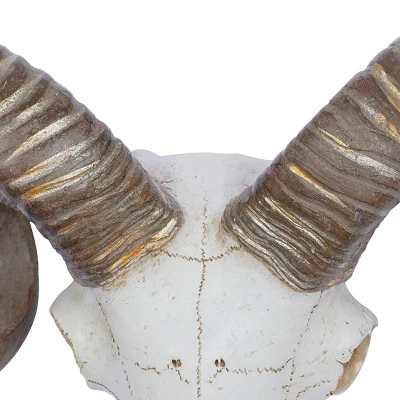 Polystone Sheep Skull Wall Decor White - Olivia & May 5 Polystone Sheep Skull Wall Decor White - Olivia & May - Image 3