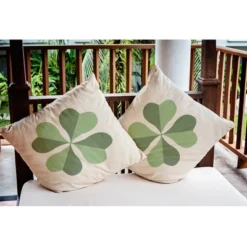16"x16" Lucky Clover St. Patrick's Day Square Throw Pillow - E By Design -Safavieh Store GUEST 3cff8d4a 4ee1 4e6e 8c9e 9cba562df72a