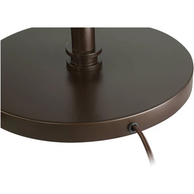 Possini Euro Design Industrial Floor Lamp Adjustable Arm 62.5" Tall Oiled Bronze Metal Light Brown Linen Drum Shade For Living Room Reading 6 Possini Euro Design Industrial Floor Lamp Adjustable Arm 62.5" Tall Oiled Bronze Metal Light Brown Linen Drum Shade For Living Room Reading - Image 5