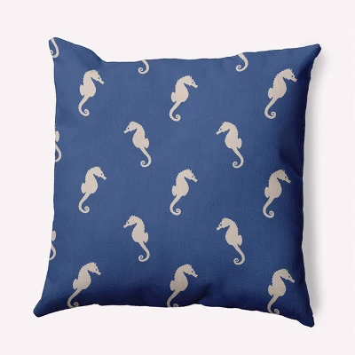 16"x16" Sea Horses Beach Square Throw Pillow - E By Design 7 16"x16" Sea Horses Beach Square Throw Pillow - E By Design - Image 5