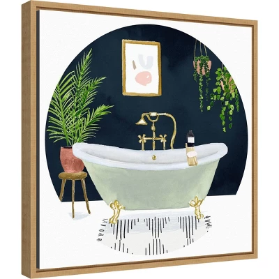 16" X 16" Homebody Collection C Bath By Victoria Borges Framed Canvas Wall Art Brown - Amanti Art 3 16" X 16" Homebody Collection C Bath By Victoria Borges Framed Canvas Wall Art Brown - Amanti Art