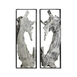 Set Of 2 Magnesium Oxide Abstract Handmade Live Edge Wall Decors With Black Frame Silver - Olivia & May 9 Set Of 2 Magnesium Oxide Abstract Handmade Live Edge Wall Decors With Black Frame Silver - Olivia & May -Safavieh Store GUEST 44fd912f 5973 4f41 8411 7a575809e4e4