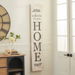 Wood Sign Home Wall Decor Beige - Olivia & May