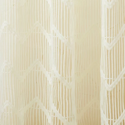 1pc 50"x84" Sheer Zig Zag Macrame Curtain Panel Cream - Opalhouse™ Designed With Jungalow™ 5 1pc 50"x84" Sheer Zig Zag Macrame Curtain Panel Cream - Opalhouse™ Designed With Jungalow™ - Image 3