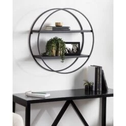 24" Diameter Sequoia Wood And Metal Round Wall Shelf - Kate & Laurel All Things Decor 16 24" Diameter Sequoia Wood And Metal Round Wall Shelf - Kate & Laurel All Things Decor -Safavieh Store GUEST 45b6cefb c872 460e bff4 95feb96d08c2