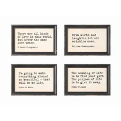 9" X 6" (Set Of 4) Quotes Wood Framed Decorative Wall Art - Storied Home 11 9" X 6" (Set Of 4) Quotes Wood Framed Decorative Wall Art - Storied Home -Safavieh Store GUEST 463c1487 0231 4225 a8e9 4596ca386a5c