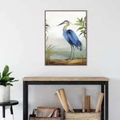 22" X 30" Blue Heron By Aimee Wilson Framed Canvas Wall Art Gray Wash - Amanti Art -Safavieh Store GUEST 494552bd fc7d 438f 833e 79f46934f69f