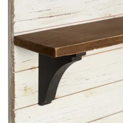 26" X 24" Wall Shelf With 3 Hooks White/Brown - Uniek 10 26" X 24" Wall Shelf With 3 Hooks White/Brown - Uniek -Safavieh Store GUEST 4eca8e07 865d 480e b10b 4e3201a2a073