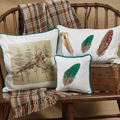 Park Designs Pheasant Run Embroidered Pillow - 10'' - Off-White 3 Park Designs Pheasant Run Embroidered Pillow - 10'' - Off-White
