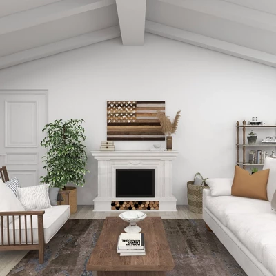 Wood American Flag Handmade Wall Decor Dark Brown - Olivia & May 10 Wood American Flag Handmade Wall Decor Dark Brown - Olivia & May - Image 8