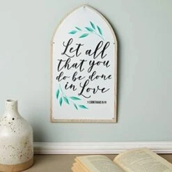 Faithful Finds Christian Wall Art Home Decor With Scripture, 1 Corinthians 16:14 (15 X 9 In)