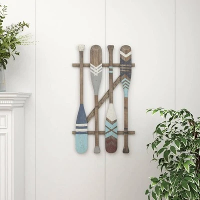Coastal Wood Paddle Wall Decor With Arrow And Stripe Patterns - Olivia & May 17 Coastal Wood Paddle Wall Decor With Arrow And Stripe Patterns - Olivia & May - Image 15