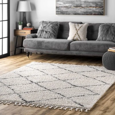NuLOOM Jessie Moroccan Lattice Tassel Area Rug 3 NuLOOM Jessie Moroccan Lattice Tassel Area Rug