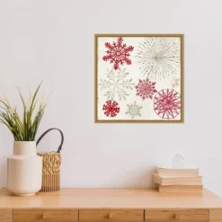 16" X 16" Merry Christmas Sparkles Snowflakes By PI Studio Framed Canvas Wall Art - Amanti Art -Safavieh Store GUEST 5d9a0ba8 5121 48b0 84f1 4e1c7f6aa311