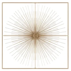 Metal Starburst Handmade Large 3D Wall Decor With Gold Frame Gold - CosmoLiving By Cosmopolitan -Safavieh Store GUEST 5e7e21a6 622f 4b48 aca2 8da954641512