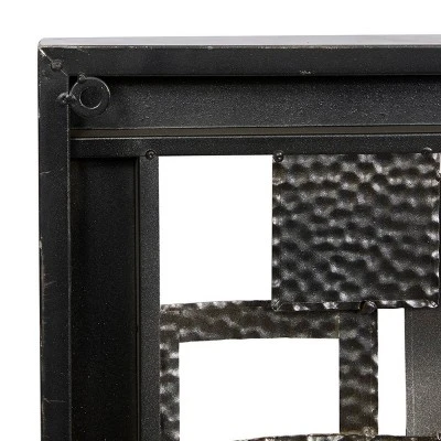 Metal Geometric Square Ribbon Wall Decor With Black Frame Gold - Olivia & May 10 Metal Geometric Square Ribbon Wall Decor With Black Frame Gold - Olivia & May - Image 8