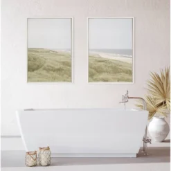 (Set Of 2) 23" X 33" Sylvie Peaceful Serene Framed Canvas By Creative Bunch White - Kate & Laurel All Things Decor -Safavieh Store GUEST 5f15c700 0c7e 449a 95ff ba82fbafea37