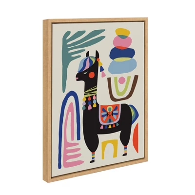 18" X 24" Sylvie Llama Mesatawe Framed Canvas Wall Art By Rachel Lee Natural - Kate And Laurel 3 18" X 24" Sylvie Llama Mesatawe Framed Canvas Wall Art By Rachel Lee Natural - Kate And Laurel