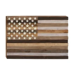 Wood American Flag Handmade Wall Decor Dark Brown - Olivia & May 26 Wood American Flag Handmade Wall Decor Dark Brown - Olivia & May -Safavieh Store GUEST 5ff3c0d4 ed00 4551 b680 66414db92cf9