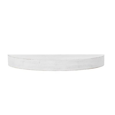 Small Round Wood Floating Decorative Wall Shelf White - American Art Decor 6 Small Round Wood Floating Decorative Wall Shelf White - American Art Decor - Image 4