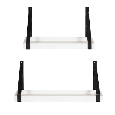 (Set Of 2) 5" X 10" Sudbury Wood And Metal Wall Shelf Set White/Black - Kate & Laurel All Things Decor 3 (Set Of 2) 5" X 10" Sudbury Wood And Metal Wall Shelf Set White/Black - Kate & Laurel All Things Decor