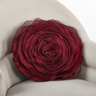 Saro Lifestyle Rose Design Throw Pillow 4 Saro Lifestyle Rose Design Throw Pillow - Image 2