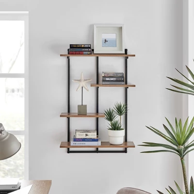 34.5" X 23.6" Rhodes 4 Tier Modern Floating Windowsill Wall Shelf Unit - Danya B. 3 34.5" X 23.6" Rhodes 4 Tier Modern Floating Windowsill Wall Shelf Unit - Danya B.