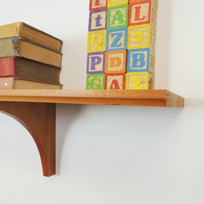 7.5" X 35" Mission Shelf With Bracket Honey Oak - InPlace 4 7.5" X 35" Mission Shelf With Bracket Honey Oak - InPlace - Image 2