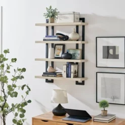 36" X 28.4" 4 Tier Floating Bracket Wall Shelf Unit - Danya B. 26 36" X 28.4" 4 Tier Floating Bracket Wall Shelf Unit - Danya B. -Safavieh Store GUEST 6381ef99 5635 43c9 b618 0ecf7176786b