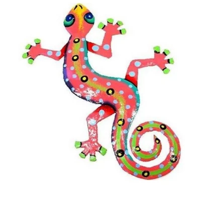 Global Crafts Colorful Gecko Haitian Steel Drum Wall Art, 13 Inch 9 Global Crafts Colorful Gecko Haitian Steel Drum Wall Art, 13 Inch - Image 7