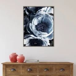 22" X 30" Peony Blue Petals III By Ashley Aldridge Framed Canvas Wall Art Gray Wash - Amanti Art -Safavieh Store GUEST 645e036a 398b 4cb0 946e a37e39d22e6d