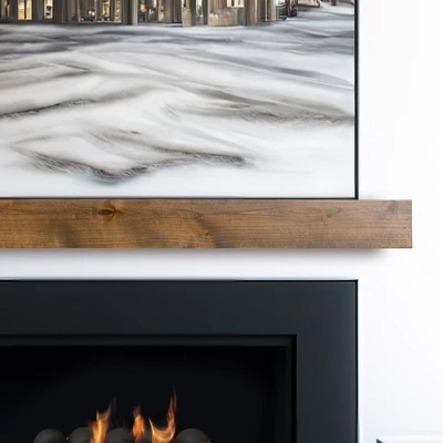 Modern Ember Tipton Floating Alder Wood Fireplace Mantel Shelf 5 Modern Ember Tipton Floating Alder Wood Fireplace Mantel Shelf - Image 3