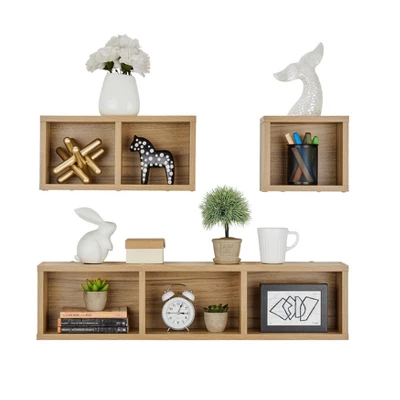 3pc Bauhaus Floating Geometric Cubby Wall Shelf Set - Danya B. 12 3pc Bauhaus Floating Geometric Cubby Wall Shelf Set - Danya B. - Image 10