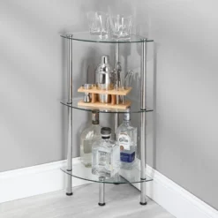 MDesign Glass/Metal Household Corner Organizer Shelf -Safavieh Store GUEST 6860e5c3 5894 4958 8f5c 94e5d2412ae5