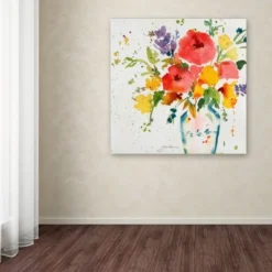 24" X 24" White Vase With Bright Flowers By Sheila Golden - Trademark Fine Art -Safavieh Store GUEST 6917fede 8a07 435e 8405 7ef1d843682e