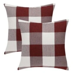 PiccoCasa Buffalo Check Plaid Throw Pillow Covers Farmhouse Decors Square Pillow Covers 2 Pcs