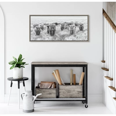 18" X 40" Sylvie Herd Of Highland Cows By The Creative Bunch Studio Framed Canvas Black/White - Kate & Laurel All Things Decor 9 18" X 40" Sylvie Herd Of Highland Cows By The Creative Bunch Studio Framed Canvas Black/White - Kate & Laurel All Things Decor - Image 7