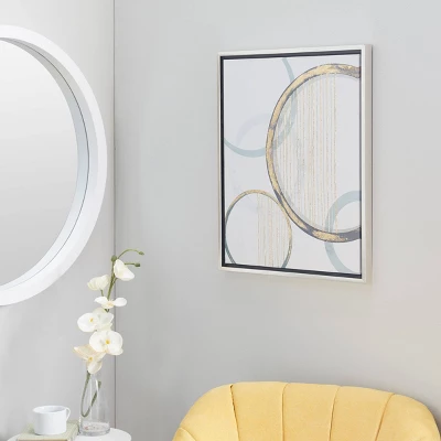 Canvas Abstract Circles Framed Wall Art With Silver Frame Multi Colored - Olivia & May 3 Canvas Abstract Circles Framed Wall Art With Silver Frame Multi Colored - Olivia & May
