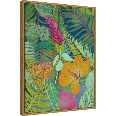 18" X 24" Tropical Tapestry II Hibiscus By Charcoaliklia Zarris Framed Canvas Wall Art - Amanti Art 3 18" X 24" Tropical Tapestry II Hibiscus By Charcoaliklia Zarris Framed Canvas Wall Art - Amanti Art