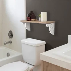 24" X 7" Abbidee Wood Shelf With Corbels Brown/White - Kate & Laurel All Things Decor 12 24" X 7" Abbidee Wood Shelf With Corbels Brown/White - Kate & Laurel All Things Decor -Safavieh Store GUEST 7126bb97 14a6 42a5 a96c 4c0b7897fd78