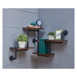 44.5" X 27.6" Tiered Horizontal Industrial Pipe Wall Shelf Brown/Black - Danya B. -Safavieh Store GUEST 715df697 a26b 45b2 9a9d 72dfc28f93e7
