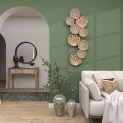 Metal Plate Wall Decor With Embossed Design Gold - Olivia & May -Safavieh Store GUEST 7185007b 6f61 42d0 ad8a 638a06402f4b