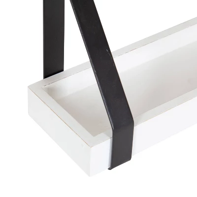 (Set Of 2) 5" X 10" Sudbury Wood And Metal Wall Shelf Set White/Black - Kate & Laurel All Things Decor 5 (Set Of 2) 5" X 10" Sudbury Wood And Metal Wall Shelf Set White/Black - Kate & Laurel All Things Decor - Image 3