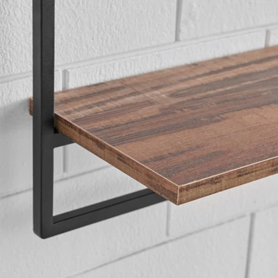 24" X 8" 4pc Rustic Industrial Framed Wall Shelf Set Black - Danya B. 6 24" X 8" 4pc Rustic Industrial Framed Wall Shelf Set Black - Danya B. - Image 4