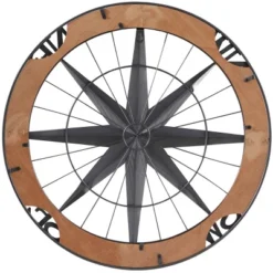 Metal Nautical Compass Wall Decor With Wood Frame Gray - Olivia & May -Safavieh Store GUEST 7579f7e7 43c9 4f0b 8bf6 a0fe5daa6aa3