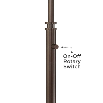 Possini Euro Design Industrial Floor Lamp Adjustable Arm 62.5" Tall Oiled Bronze Metal Light Brown Linen Drum Shade For Living Room Reading 5 Possini Euro Design Industrial Floor Lamp Adjustable Arm 62.5" Tall Oiled Bronze Metal Light Brown Linen Drum Shade For Living Room Reading - Image 4