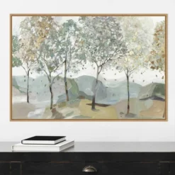 33" X 22" Breezy Landscape Trees I By Allison Pearce Framed Canvas Wall Art Light Brown - Amanti Art -Safavieh Store GUEST 77e01ad1 d5ae 4dc0 8848 908c94c8afc5